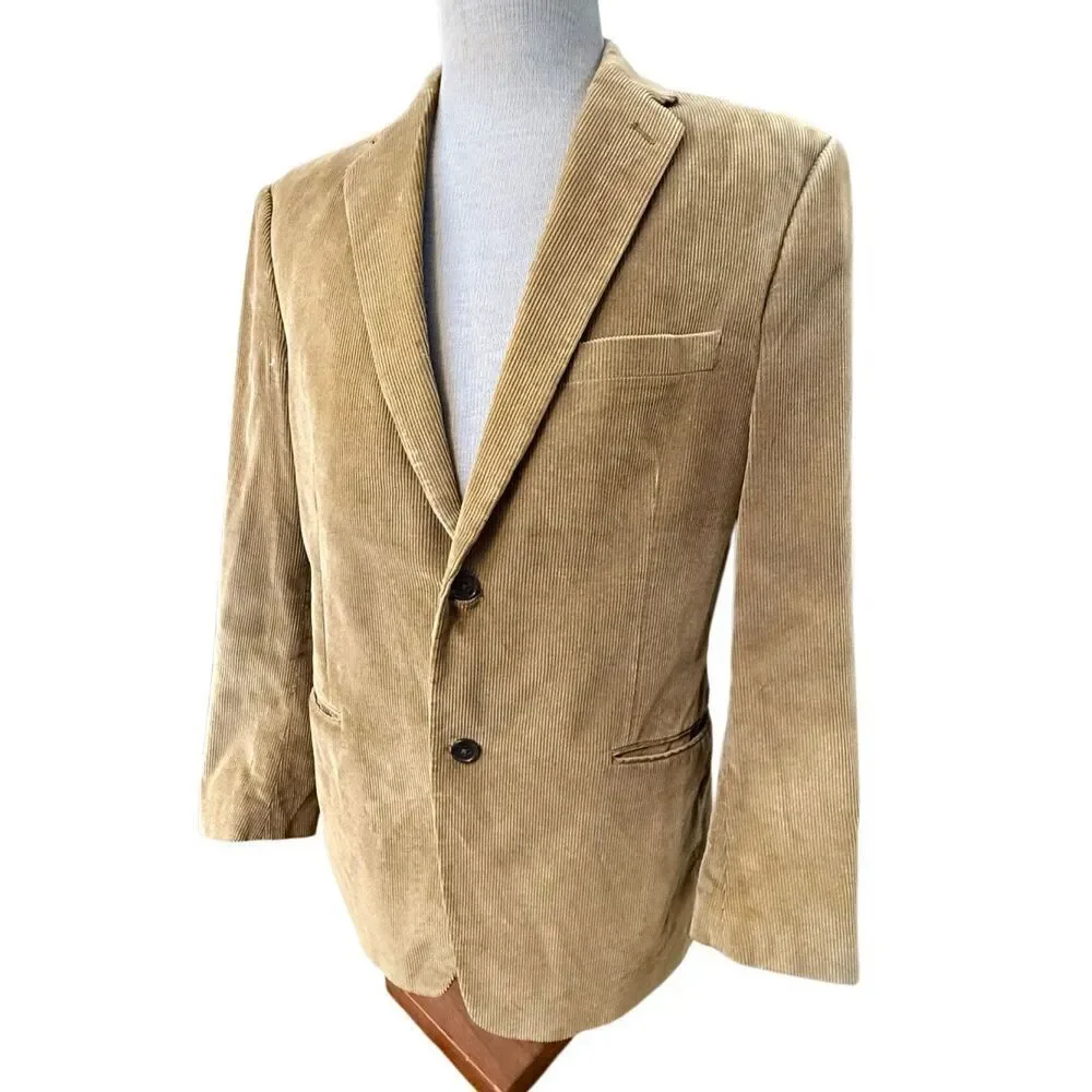 Saddlebred Men’s Tan Corduroy 2-Button Sport Coat Sz. 40 R